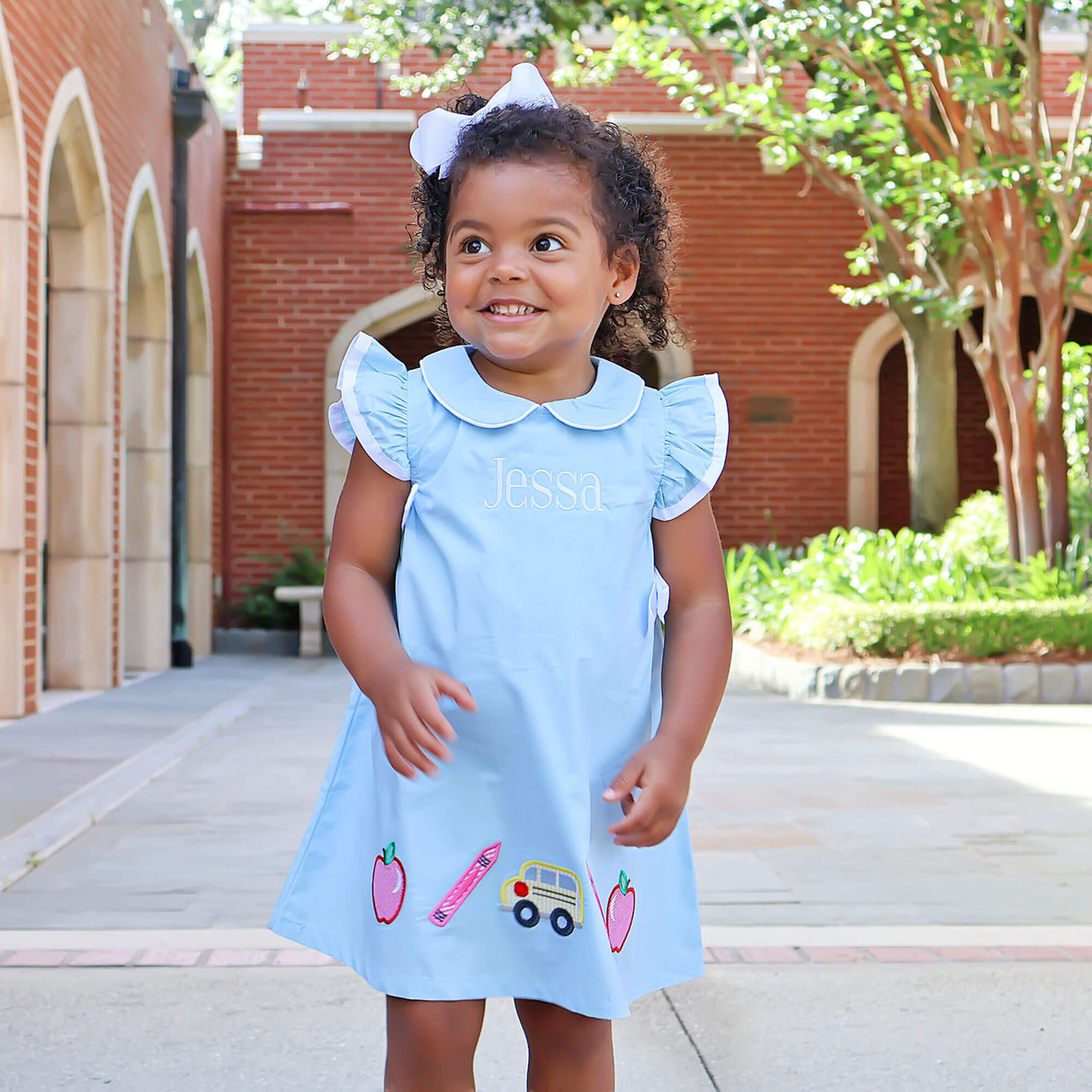 Apple & Bus Light Blue Grace Dress