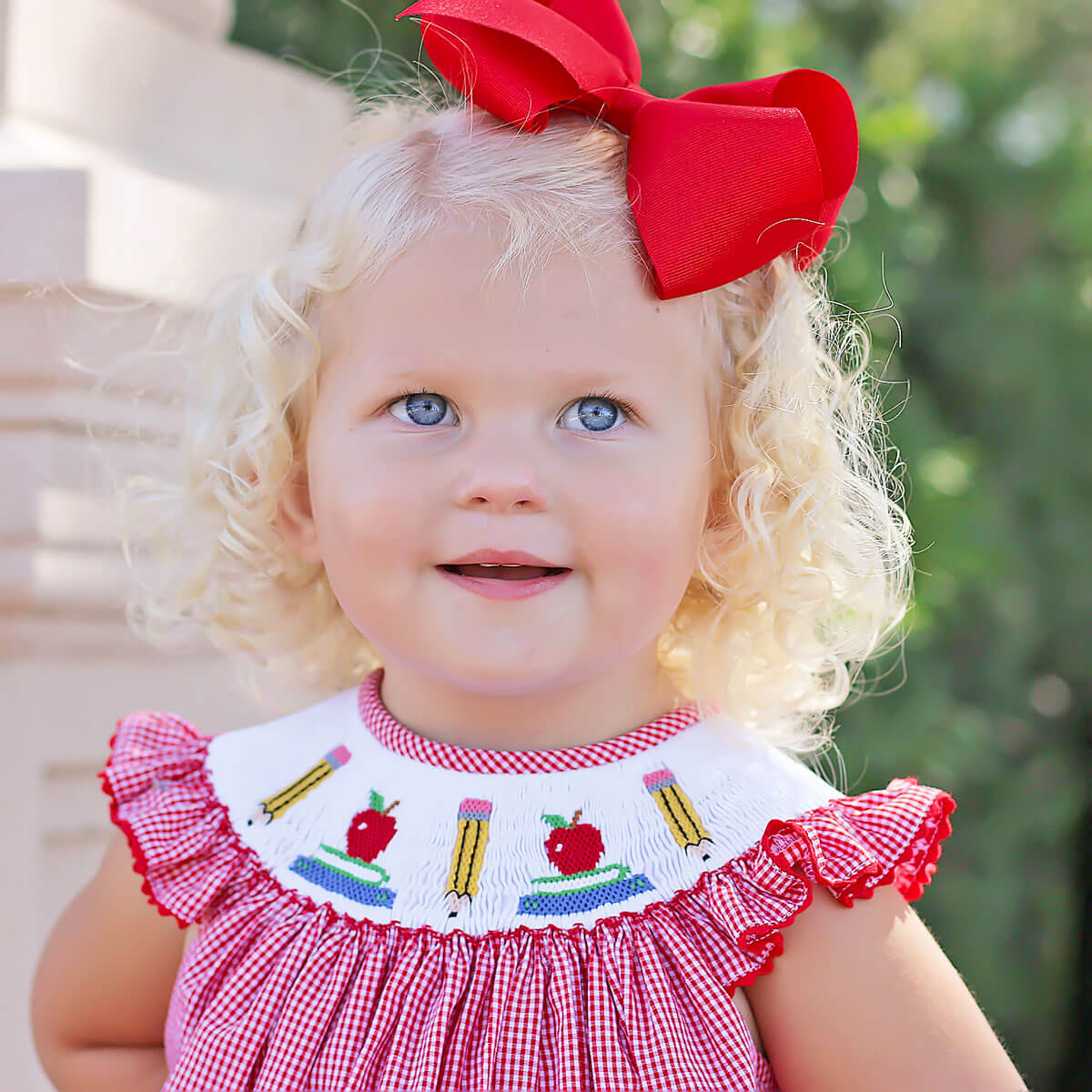 Back to School Red Gingham Short Set