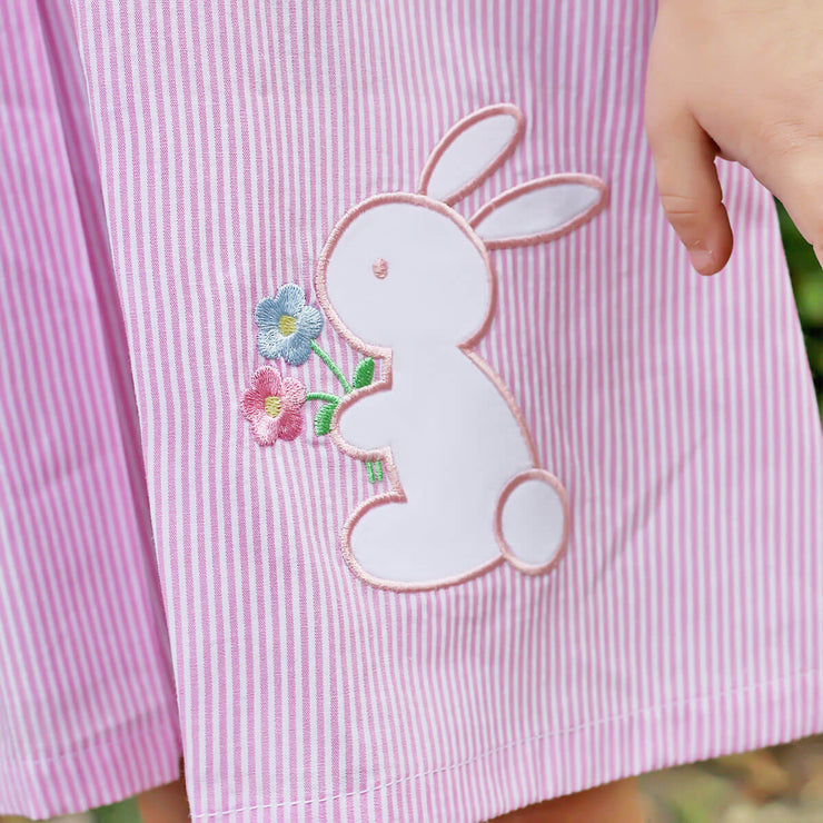 Easter Delight Pink Stripe Bunny Claire Dress