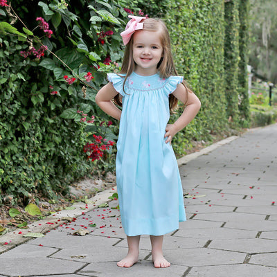 Girls Smocked Cross Easter Bishop Dress Mint Green With Smocked Crosses by  Smocked A Lot Church Christ Outfit 