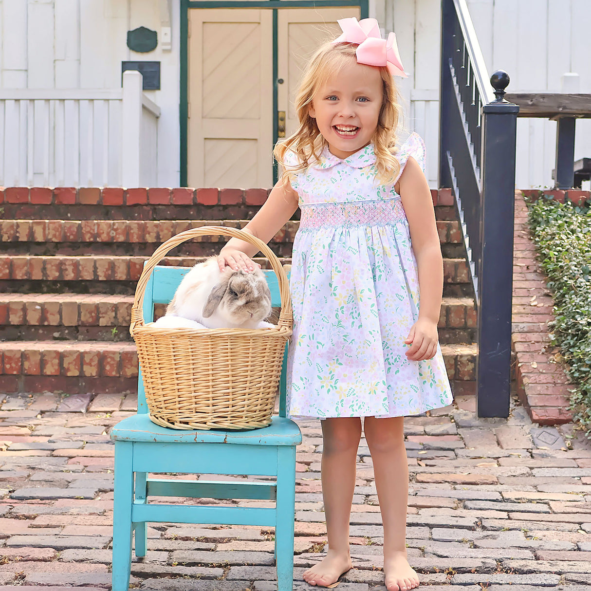 Garden Floral Smocked Collared Dress