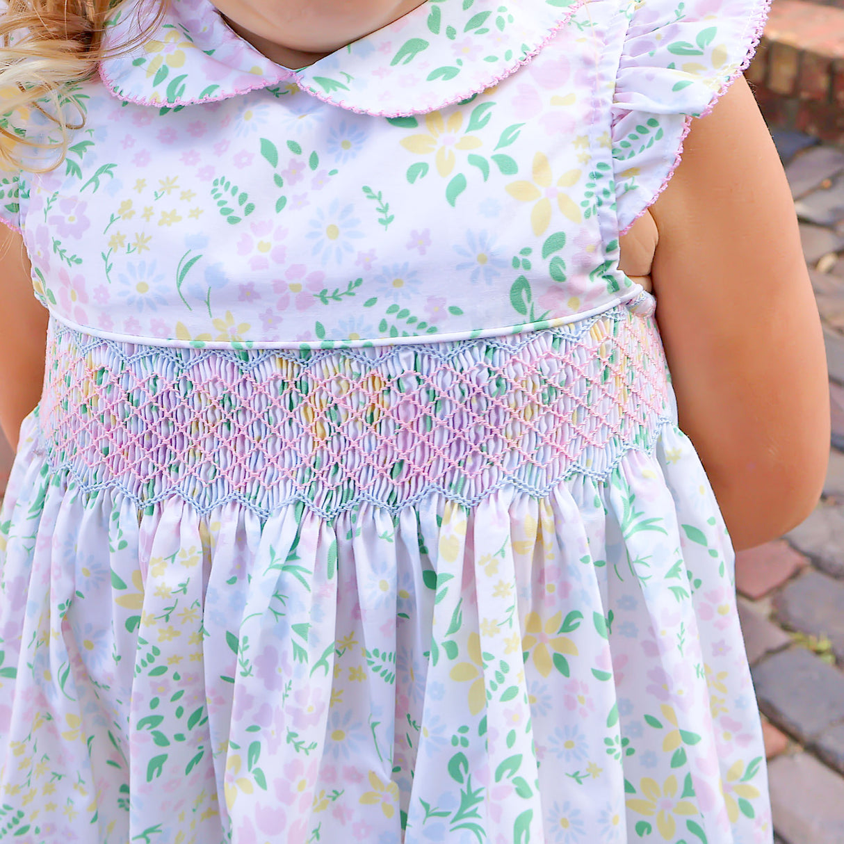 Garden Floral Smocked Collared Dress