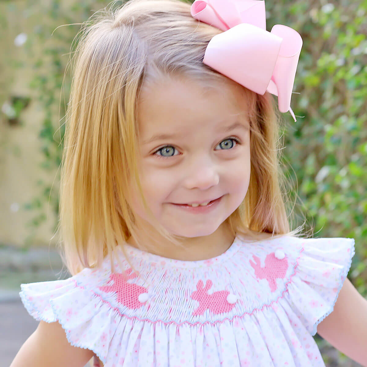 white christmas dresses Enchanted Floral Bunny Smocked Dress