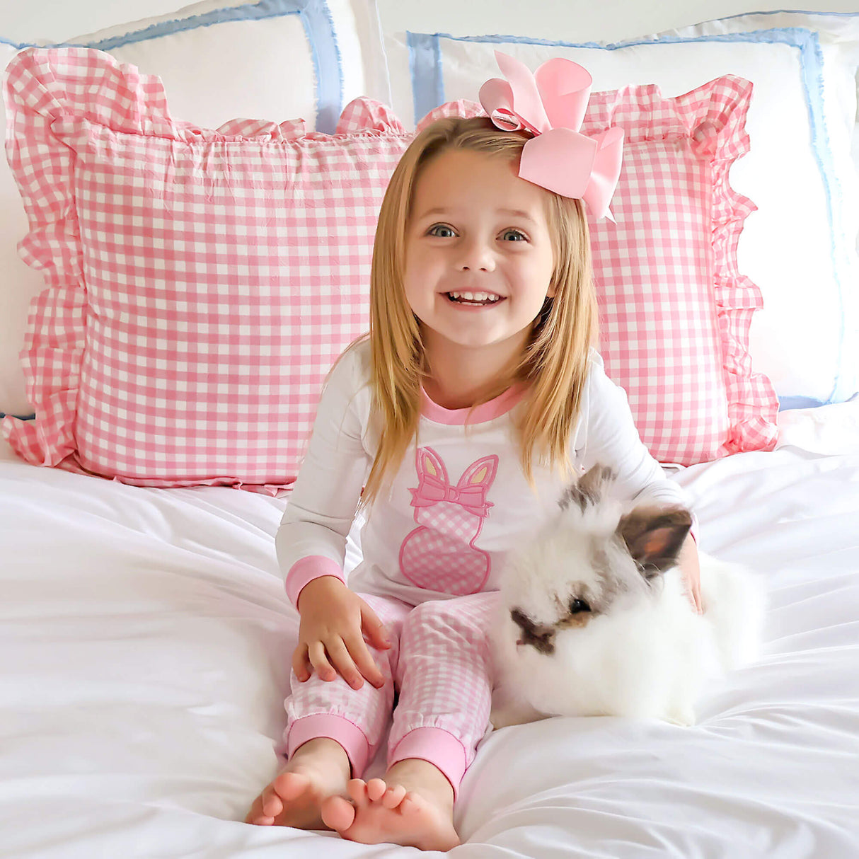 Pink Gingham Bunny Pajamas