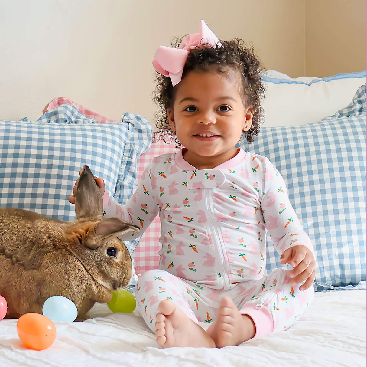 Bunnies & Carrots Pink Zip Sleeper