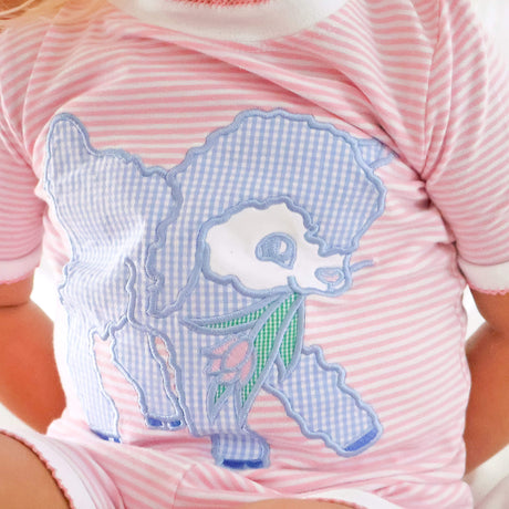 Baby Lamb Pink Stripe Short Pajamas