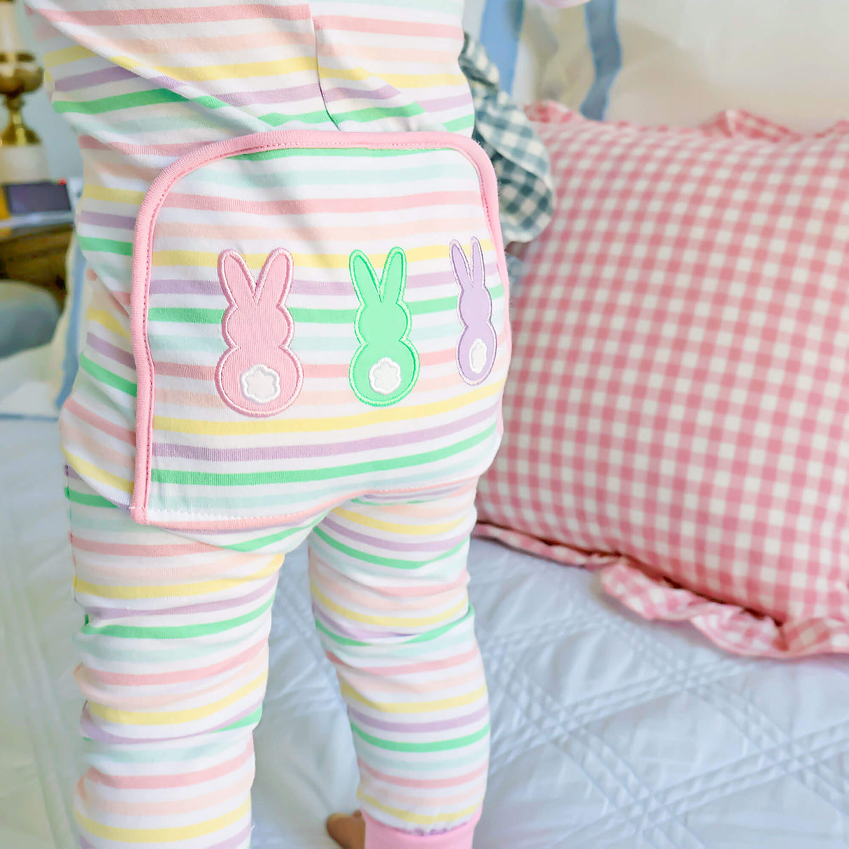 Peeps Pastel Pink Stripe Zip Sleeper