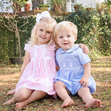 Bunny Tail Smocked Pink Pique Eyelet Dress