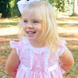 Bunny Tail Smocked Pink Pique Eyelet Dress