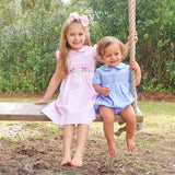 Easter Celebration Pink Pique Smocked Collared Dress