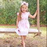 Easter Celebration Pink Pique Smocked Collared Dress