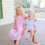 Hop Hop Bunnies Smocked Pink Gingham Angel Sleeve Dress