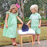 Hop To It Green Bunny Smocked Dress