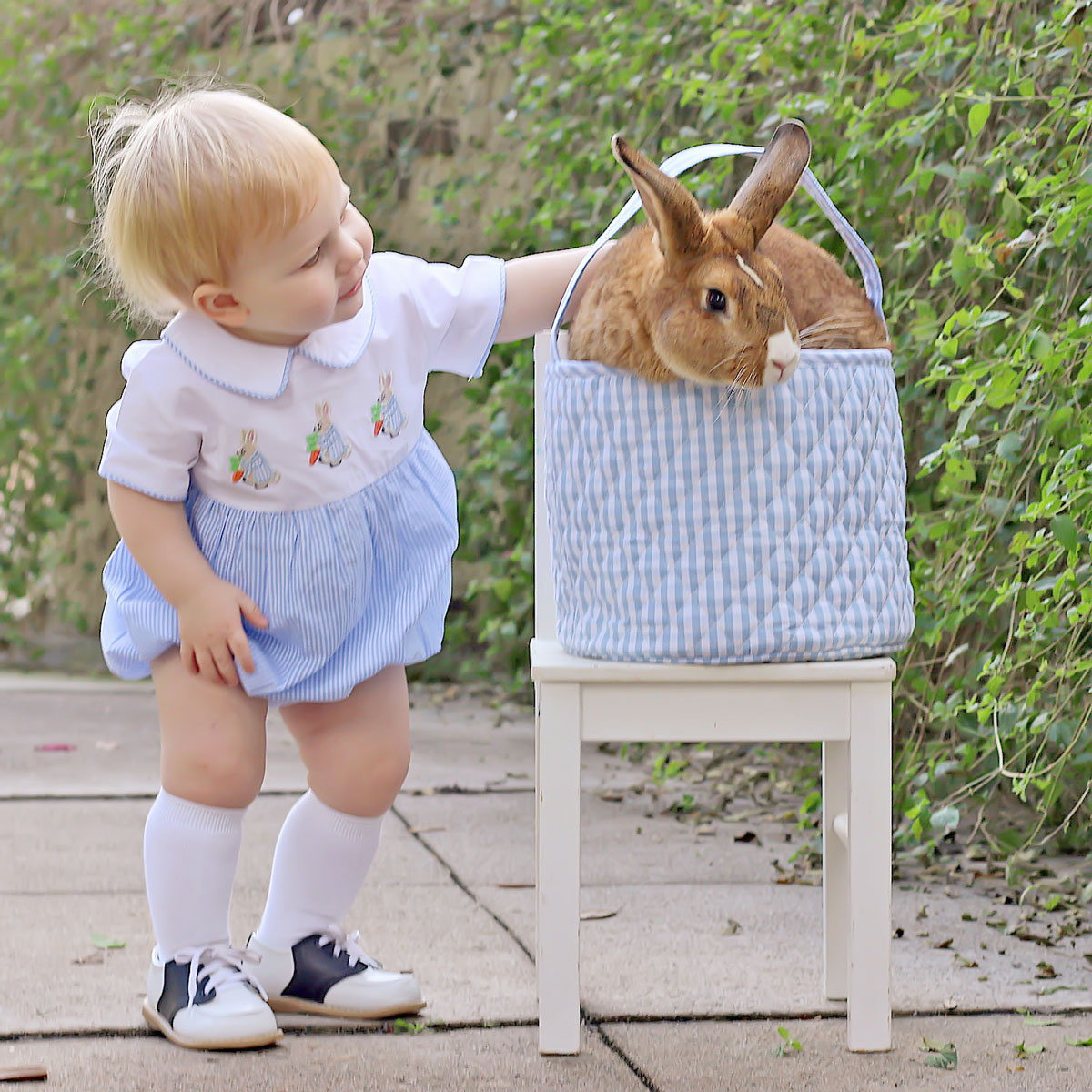 Easter Basket Blue Gingham