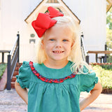 Green Cord Middleton Plaid Red Yoke Dress