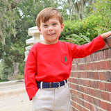 Christmas Tree Red Long Sleeve Pocket Shirt