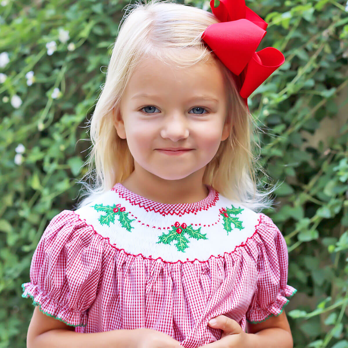 Mistletoe Magic Smocked Bishop Dress