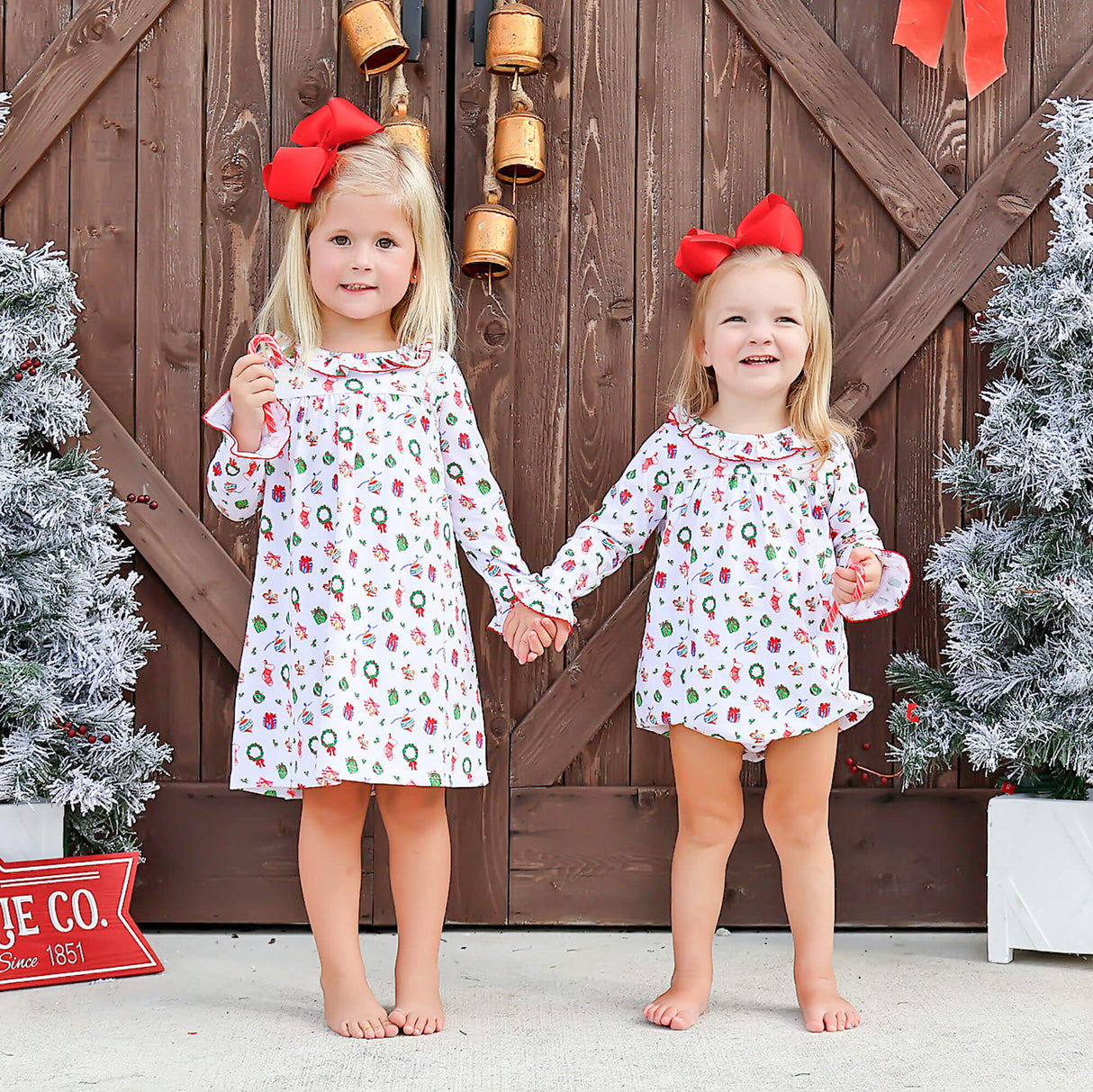 Christmas Delights Ruffle Collared Dress