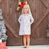 Christmas Delights Ruffle Collared Dress