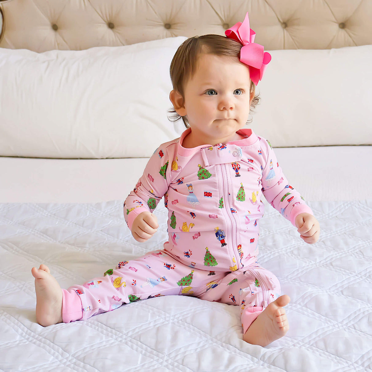 Nutcracker Pink Print Zip Sleeper