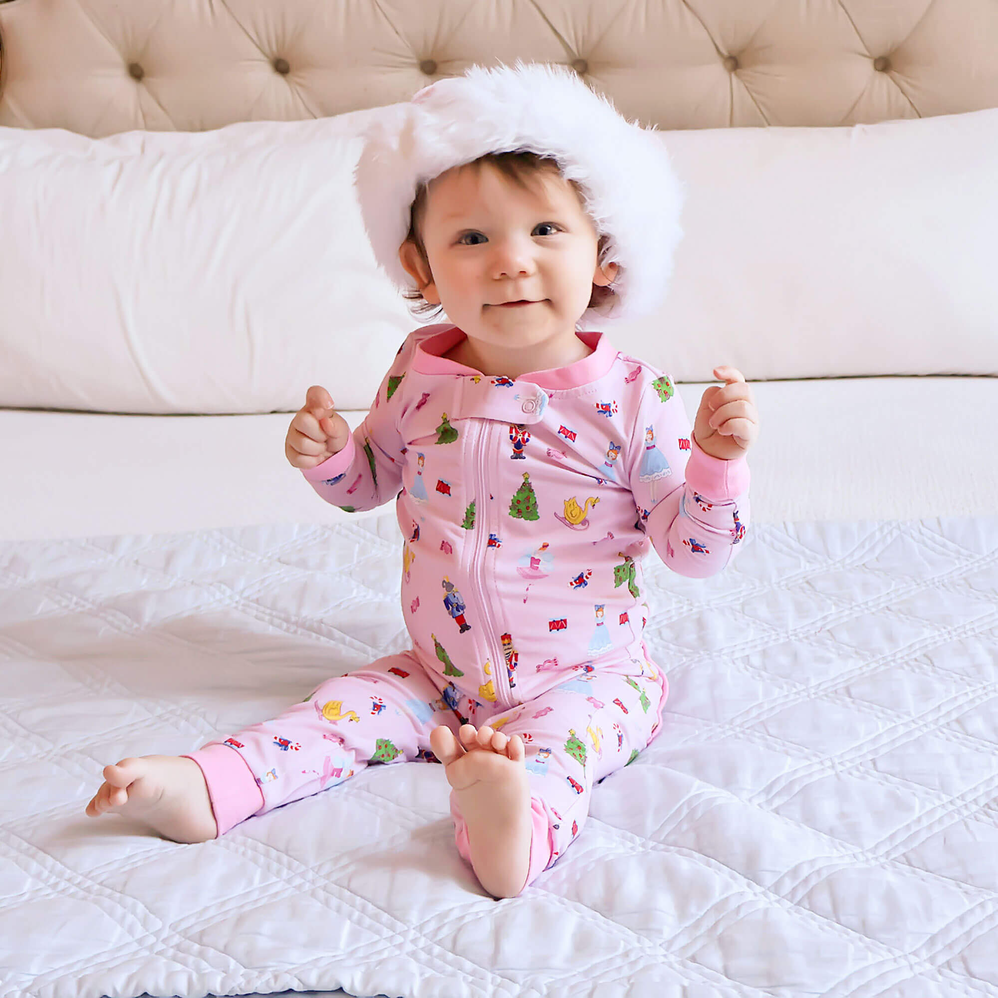Nutcracker Pink Print Zip Sleeper – Classic Whimsy