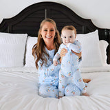Vintage Santa Blue Women's Pajamas