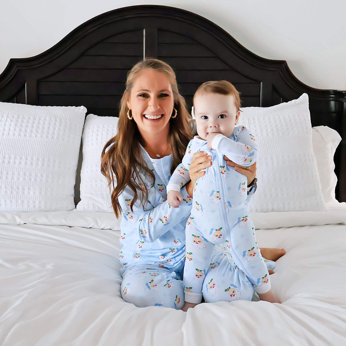 Vintage Santa Blue Zip Sleeper