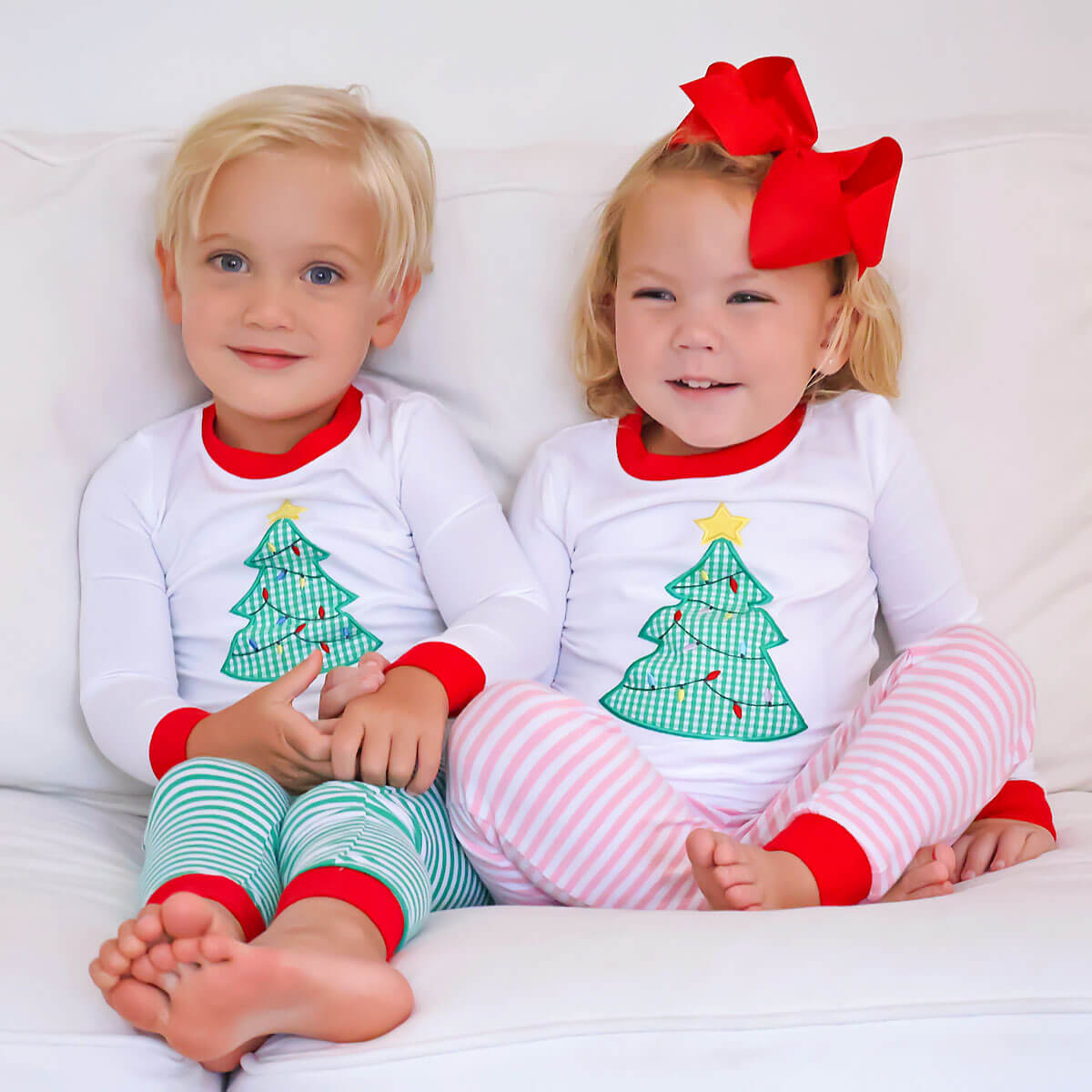 Christmas Tree Green Stripe Pajamas