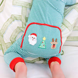 Christmas Cheer Green Stripe Zip Sleeper