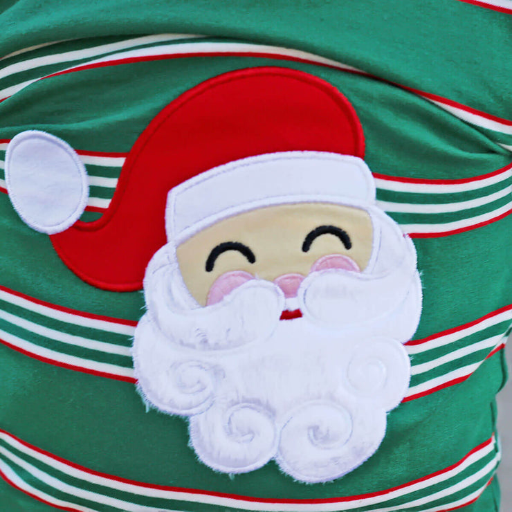 Happy Santa Green Stripe Pajamas