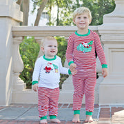 Santa's Sleigh Pajamas Red Stripe