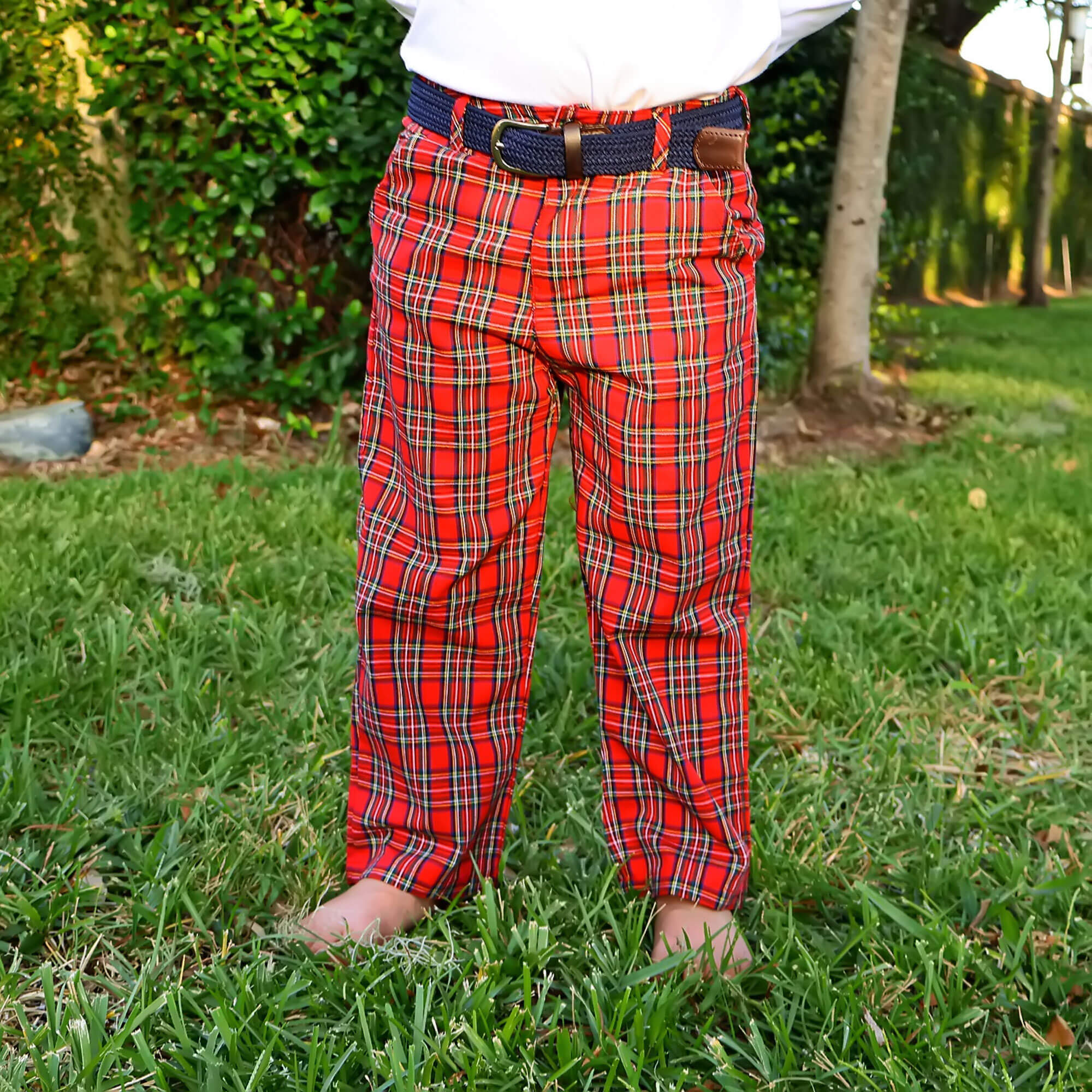 red dress slacks Westmount Plaid Red Standard Pants by Classic Whimsy - Boys Pants