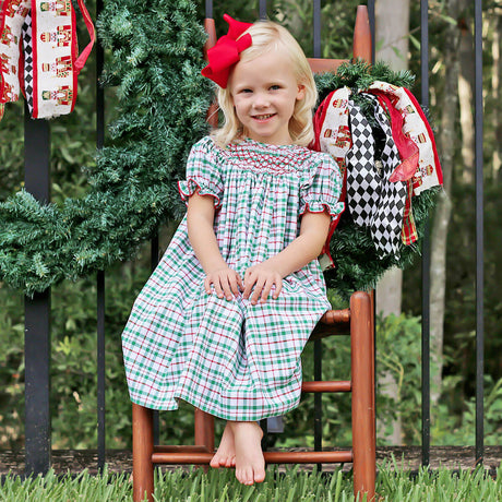 Windsor Plaid Smocked Bishop Dress