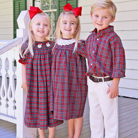 Christmas Eve Plaid Button Down