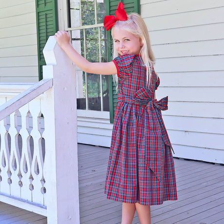 Christmas Eve Plaid Sash Dress