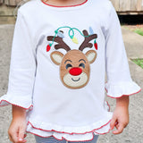 Reindeer Lights Blue Stripe Milly Legging Set