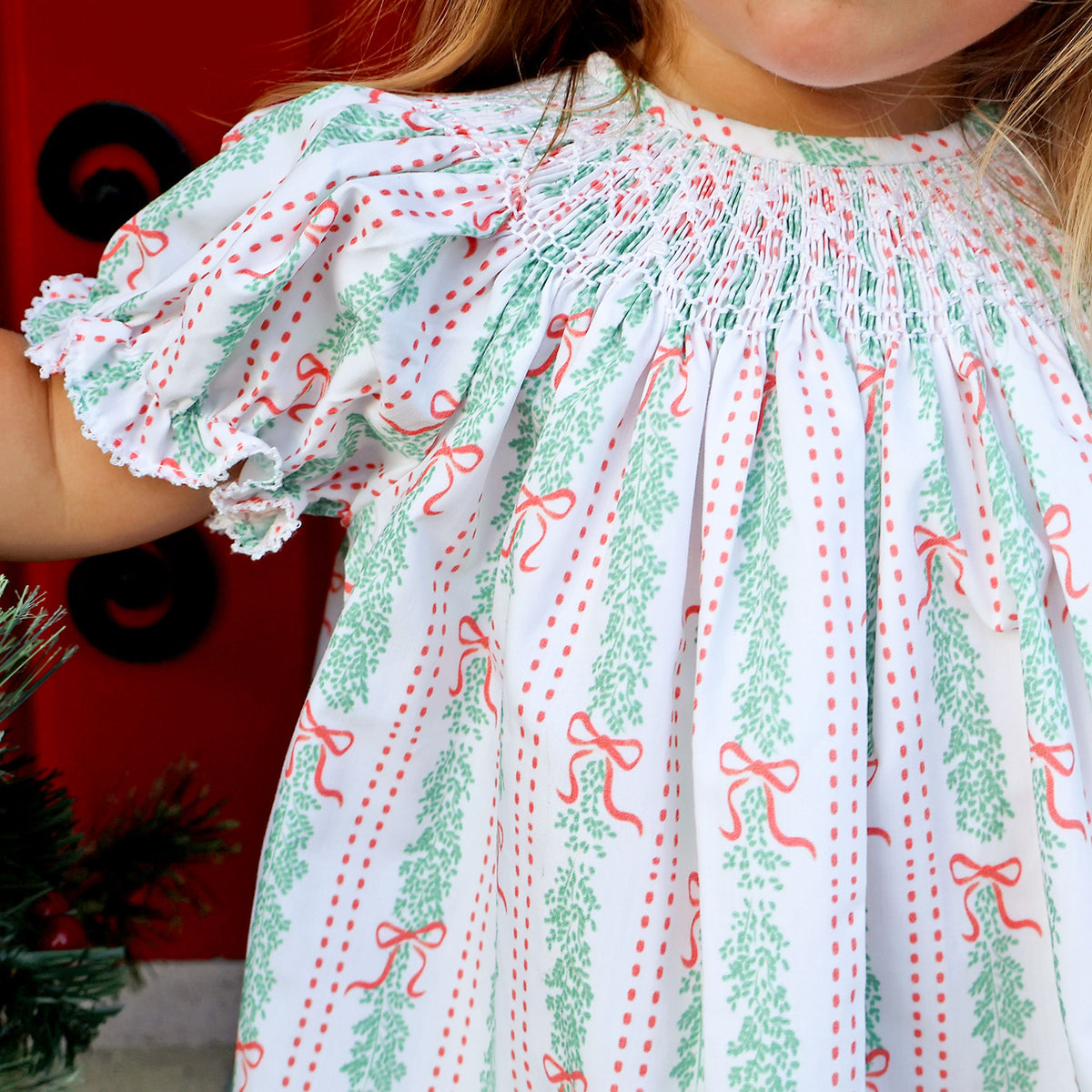 Garland Bow Smocked Bishop Bloomer Set
