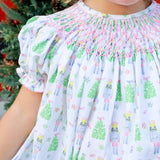 Sweet Nutcracker Smocked Bishop Dress
