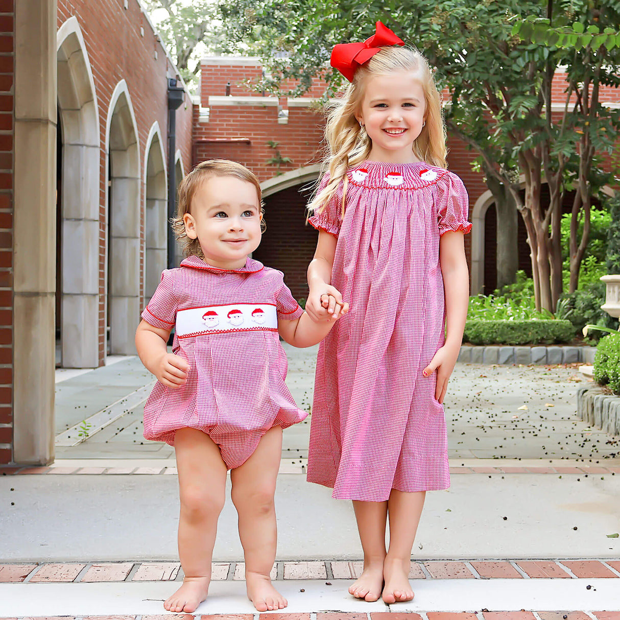 Santa's Favorite Smocked Collared Bubble