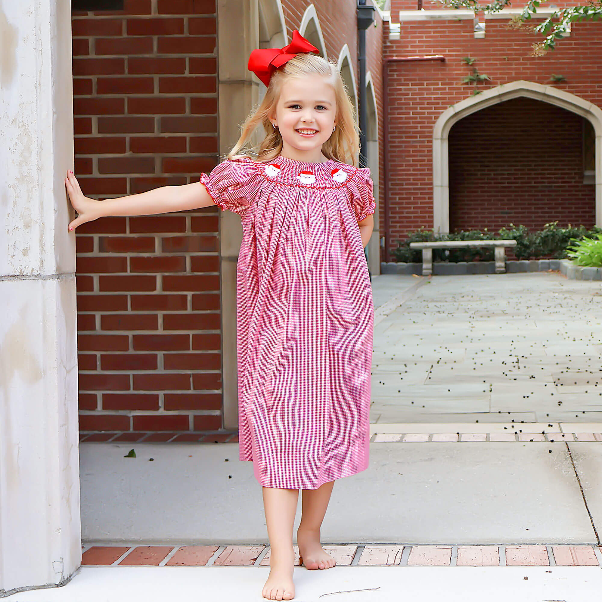 Santa's Favorite Smocked Bishop Dress by Classic Whimsy - Girls Dresses