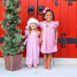Christmas Tree Sparkle Pink Plaid Single Smocked Dress