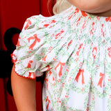 Bow Wreath Smocked Long Bubble