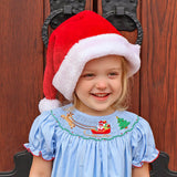 North Pole Smocked Blue Bishop Dress