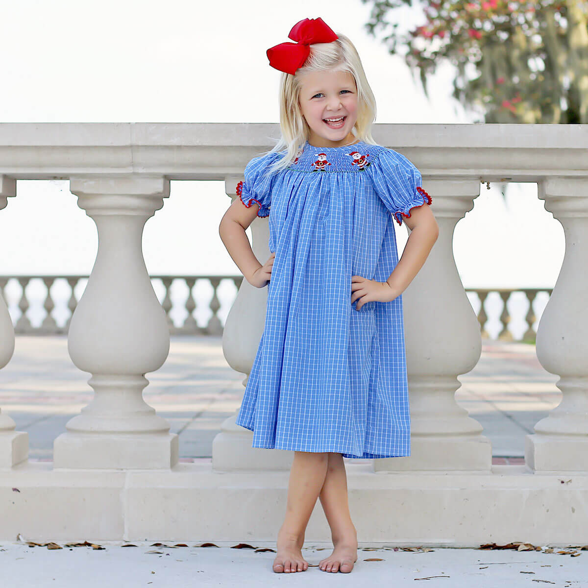 I Believe In Santa Smocked Dress Classic Whimsy