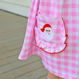 Happy Santa Pink Gingham Caroline Dress