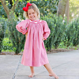 Santa's Favorite Smocked Long Sleeve Dress