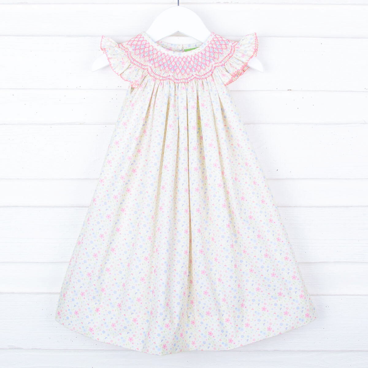 Pink and Yellow Blooming Smocked Dress