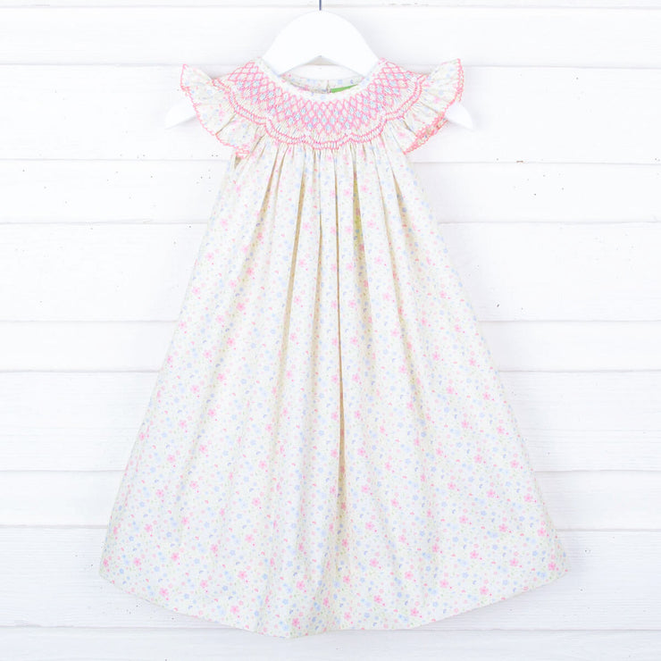 Pink and Yellow Blooming Smocked Dress – Classic Whimsy