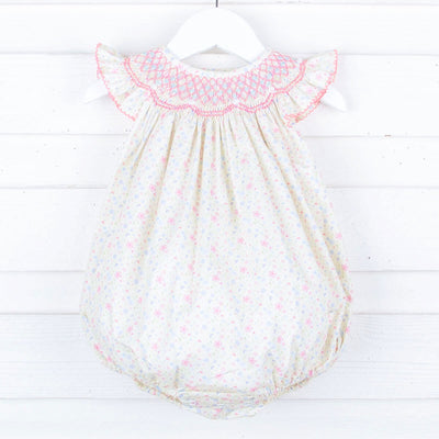 Pink and Yellow Blooming Smocked Bubble