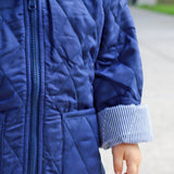 Navy Quilted Coat